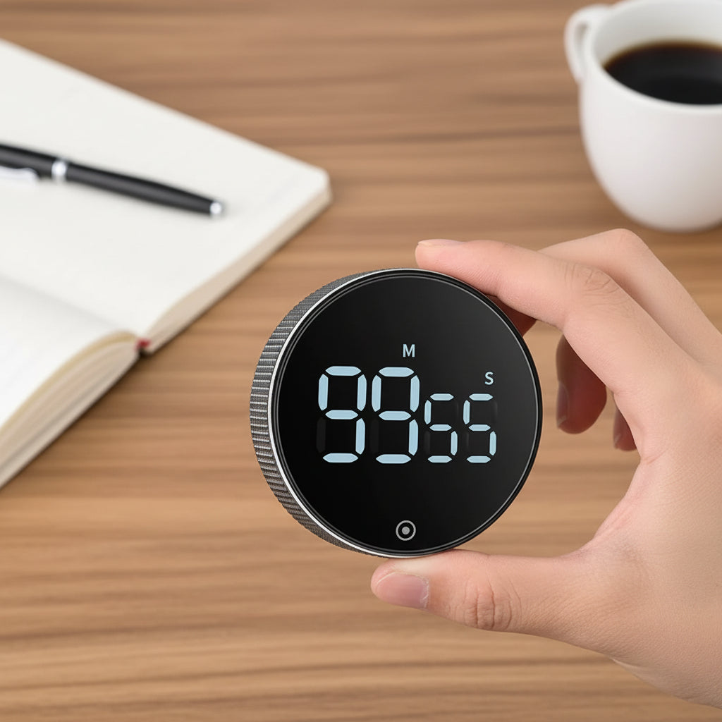 DINRGO Magnetic Kitchen Timer Digital Timer Manual Countdown Rotary Timer Mechanical Cooking Timer Cooking Shower Stopwatch